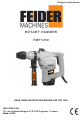 Feider Machines FMP1250 Original Instructions Manual