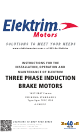 Elektrim Brake Instructions For The Installation, Operation And Maintenance