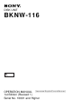 Sony BKNW-116 Operation Manual