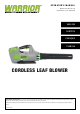 WARRIOR WEP8121LB Operator's Manual
