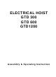 goldwinch GTD 300 Assembly & Operating Instruction