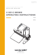 Van Der Stahl V-301 G Series Operating Instructions Manual
