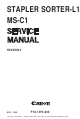 Canon STAPLER SORTER-L1/MS-C1 Service Manual