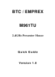 BTC Emprex M961TU Quick Manual