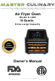 Master Culinary A-1800 Owner's Manual