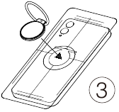 Attach the magnetic ring holder to the center of the mobile phone Step 3