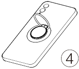 Attach the magnetic ring holder to the center of the mobile phone Step 4