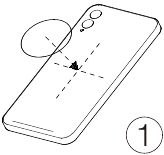 Attach the magnetic ring holder to the center of the mobile phone Step 1