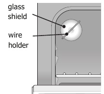Figure 20: Oven light protected by glass shield