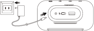 Plugging in the Lenovo Smart Clock Essential to turn it on