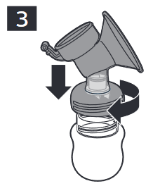 Assembling the breast pump Step 2 (Fig. 3)