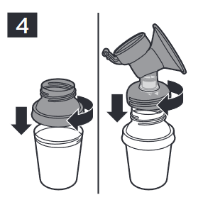 Assembling the breast pump Step 3 (Fig. 4)