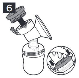 Assembling the breast pump Step 5 (Fig. 6)