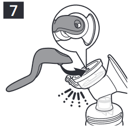 Assembling the breast pump Step 6 (Fig. 7)