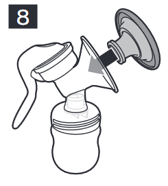 Assembling the breast pump Step 7 (Fig. 8)