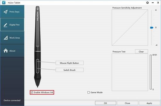 Enable the Windows Ink feature