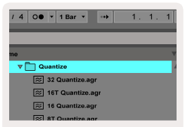 Live’s Global Quantization chooser