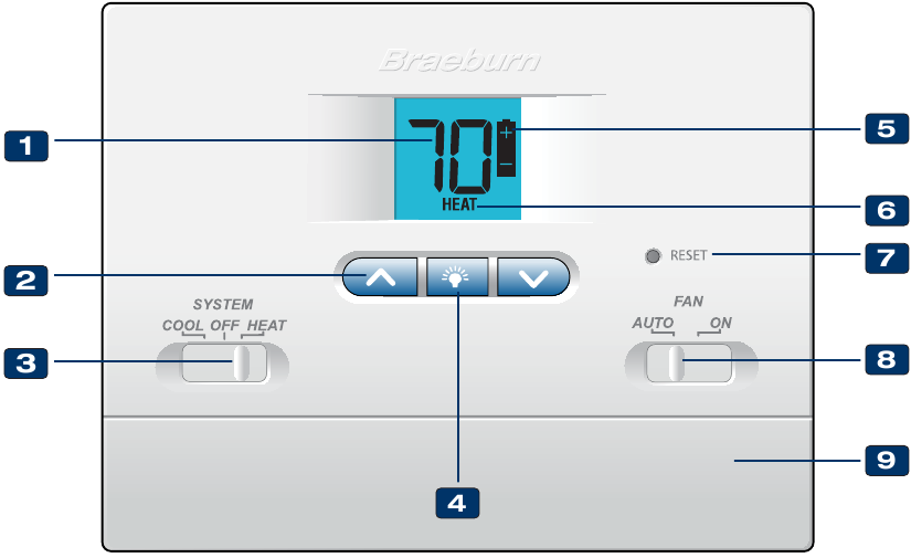 Braeburn NonProgrammable Thermostat 1000NC, 1200NC Manual ManualsLib