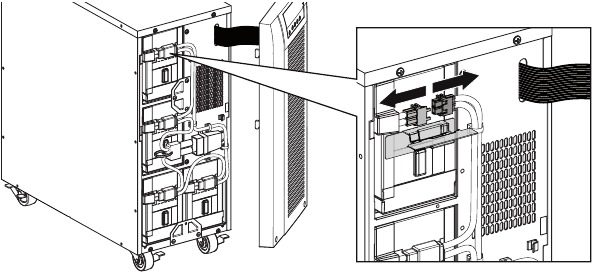 Figure 29. Disconnecting the internal battery tray.