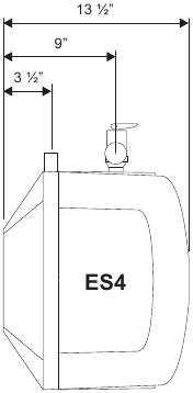 Dimensions Models ES2.5 and ES4 (Vertical installation only) Step 3
