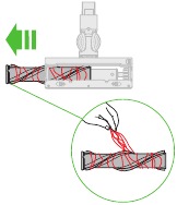 Direct drive cleanerhead: Clearing obstructions Step 2