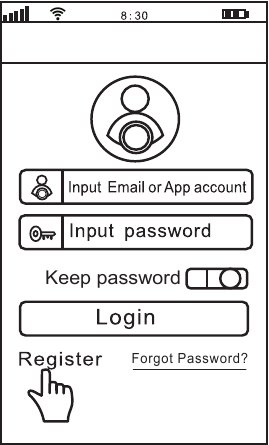 Register an App user account Step 1