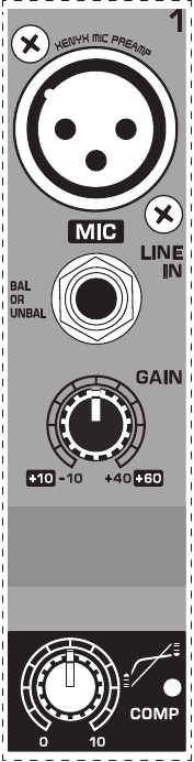 Fig. 2.1: Connectors and controls of mic/line inputs