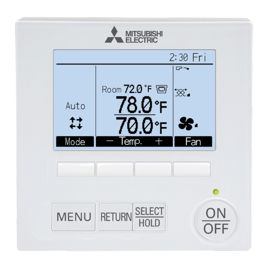 Mitsubishi PAR40MAAU Deluxe MA Remote Controller User Guide ManualsLib