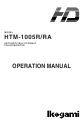 Ikegami HTM-1005RA Operation Manual