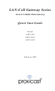 Proxicast LAN-Cell 1xMG-401 Quick Start Manual