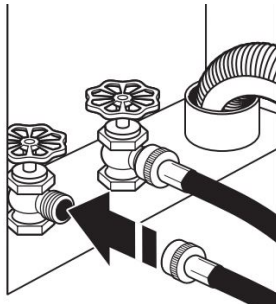 Connect inlet hoses to water faucets Step 1