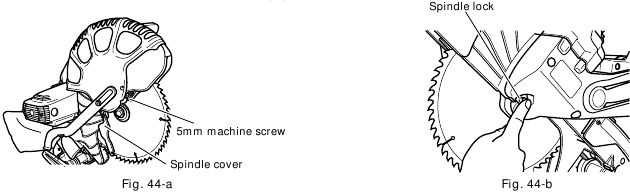 SAW BLADE MOUNTING AND DISMOUNTING Fig. 44-a - Fig. 44-b