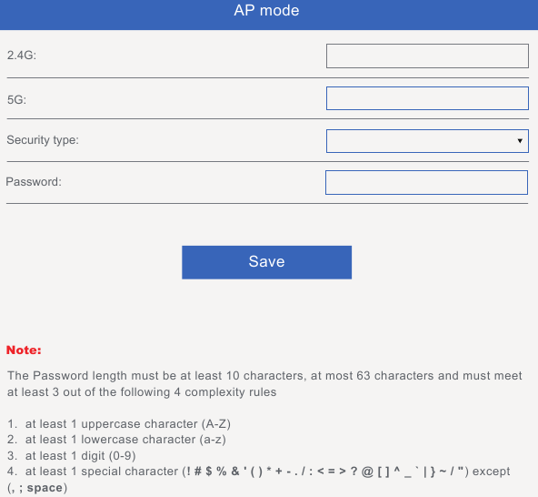 Set up a password