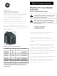 GE GSTG024D Installation Instructions