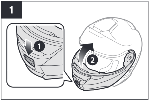 Flip Up Helmet Installation Step 1