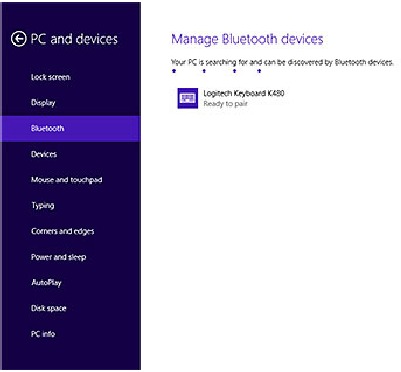 FIRST-TIME SETUP PAIR THE KEYBOARD WITH A DEVICE Windows 8