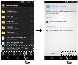 Installing the NFC Tag Data Writing Application Step 4