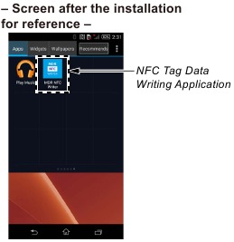 Installing the NFC Tag Data Writing Application Step 6