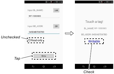 Writing the NFC Tag Data Step 6