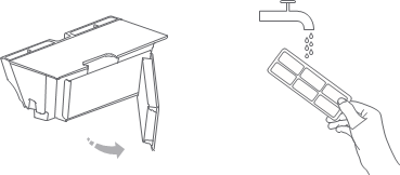 Routine maintenance Clean the washable filter Step 3