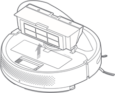 Routine maintenance Dustbin and filter Step 1