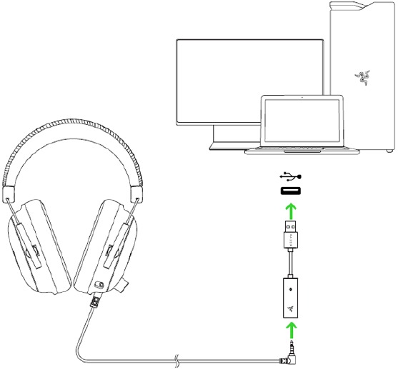 CONNECTING THE HEADSET TO YOUR PC VIA USB PORT Step 1