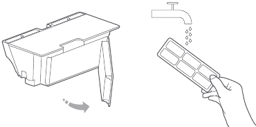 Routine maintenance Clean the washable filter Step 3