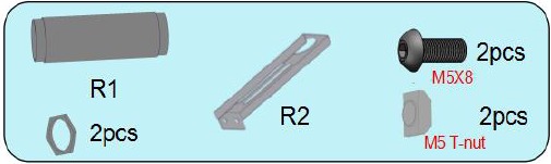 Rack installation - Prepare the following parts