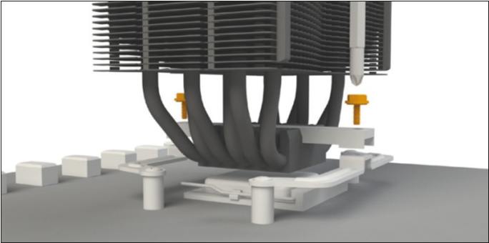 AMD: AM5 / AM4-Mounting the CPU cooler -Step 2