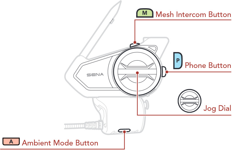 Sena 50S Motorcycle Bluetooth Communication System with Mesh