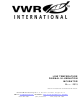 Sheldon VWR International 2015 Installation And Operation Manual