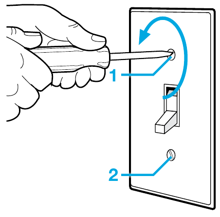 Installing your dimmer - Step 2 - Remove the wallplate