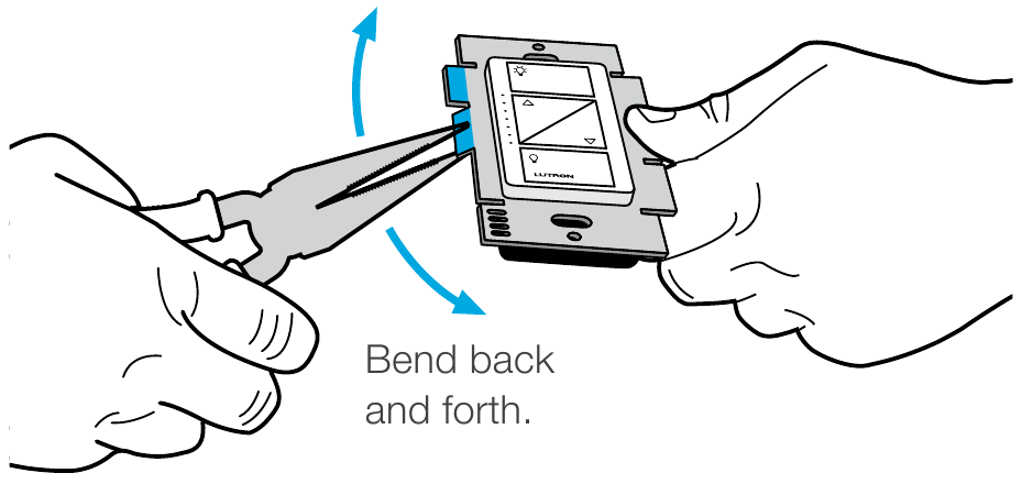 Installing your dimmer - Step 5 - Remove side sections