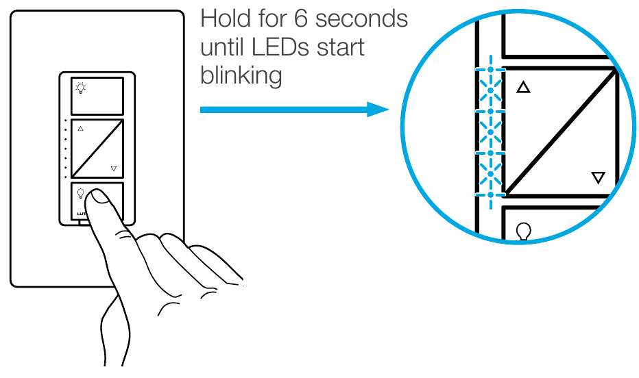 Pairing the dimmer and Pico remote control - Step 1